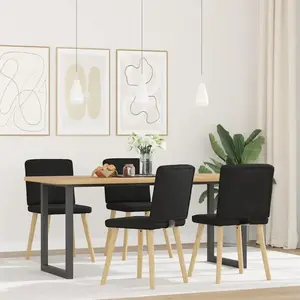 vidaXL Chaises à manger lot de 4 noir tissu pas cher