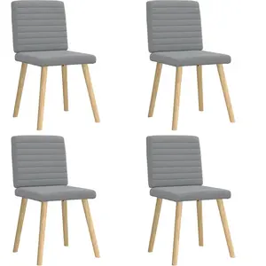 vidaXL Chaises à manger lot de 4 gris clair tissu pas cher