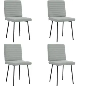 vidaXL Chaises à manger lot de 4 Gris clair Velours pas cher