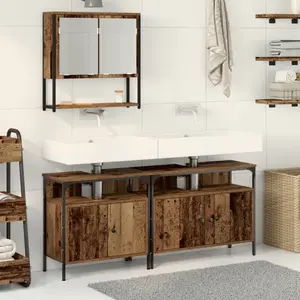 vidaXL vidaXL Meuble sous lavabo avec lavabo intégré en bois vieux, bois reconstitué pas cher