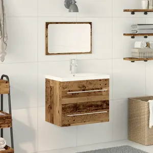Comparateur de prix : vidaXL Meuble de Lavabo de Salle de Bain avec tiroir 2 pcs Bois Ancien