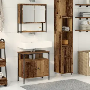 Comparateur de prix : vidaXL Ensemble de mobilier de salle de bain avec étagère 2 pcs Marron