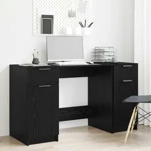 vidaXL Bureau Chêne noir 133 x 50 x 75 cm Bois d'ingénierie pas cher