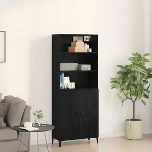 vidaXL Buffet Chêne noir 69,5 x 32,5 x 180 cm Bois d'ingénierie pas cher