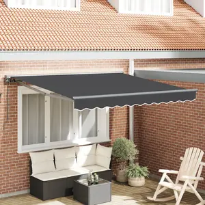 vidaXL Auvent Rétractable Manuel Vidaxl Anthracite 300x250 Cm pas cher