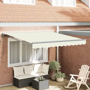 vidaXL Auvent Rétractable Crème 300x250 cm Aluminium et polyester pas cher
