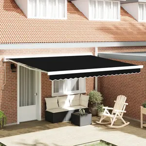 vidaXL Auvent Rétractable Automatique Noir 400x300 cm pas cher