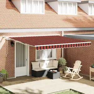 vidaXL Auvent Rétractable Orange et marron 400 × 300 cm pas cher