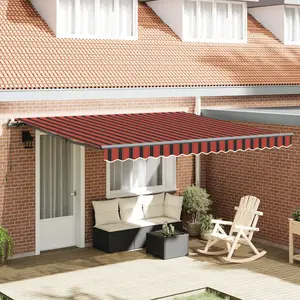 vidaXL Auvent Rétractable Manuel Orange et Marron 400x300 cm pas cher