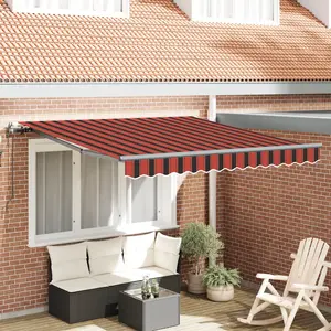 Comparateur de prix : vidaXL Auvent Rétractable Rouge et Noir 350 x 250 cm