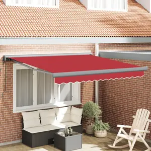 vidaXL Store rétractable automatique rouge 300x250 cm pas cher