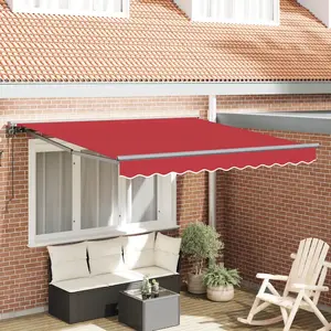 vidaXL Auvent Rétractable Rouge 300x250 cm Tissu