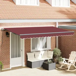 vidaXL Auvent Rétractable Rouge bordeaux et Anthracite