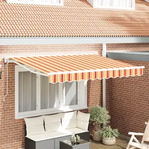 vidaXL Auvent Rétractable Bleu Marine 350x200 cm pas cher
