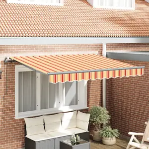 vidaXL Auvent Rétractable Jaune et orange et blanc pas cher