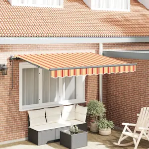 vidaXL Auvent Rétractable Jaune et Orange et Anthracite Large pas cher