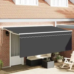 vidaXL Auvent Rétractable Anthracite 350 x 200 cm pas cher