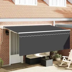 vidaXL Auvent Rétractable Anthracite 350 x 200 cm pas cher