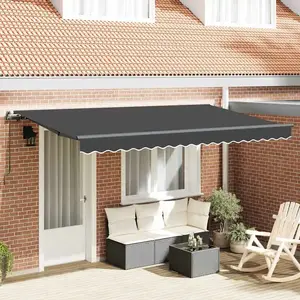 vidaXL Auvent Rétractable Anthracite 350 x 200 cm tissu pas cher