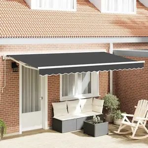 vidaXL Auvent Rétractable Anthracite 350 x 200 cm Polyester et métal pas cher