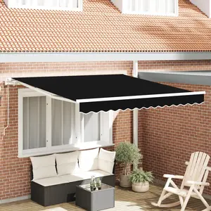 vidaXL - Inklapbare - Luifel - Zwart - 350 - x - 250 - cm - Stof pas cher