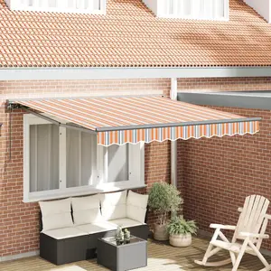 vidaXL Auvent Rétractable Bleu Marine 350x250 cm pas cher