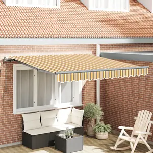 vidaXL Store rétractable automatique rayures multicolores 350x250 cm pas cher