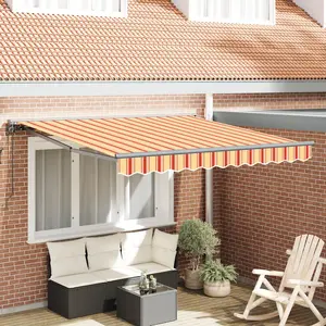 vidaXL Auvent Rétractable Jaune et Orange 350x250 cm pas cher