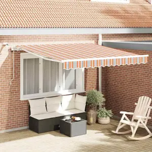 vidaXL Auvent Rétractable Multicolore 350 x 250 cm Polyester et métal pas cher