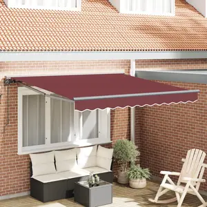 Comparateur de prix : vidaXL Auvent Rétractable Rouge bordeaux 350x250 cm
