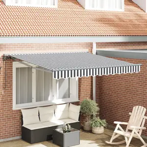 vidaXL Auvent Rétractable Anthracite et blanc 350x250 cm pas cher