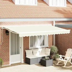 vidaXL Auvent Rétractable Crème 400x200 cm pas cher