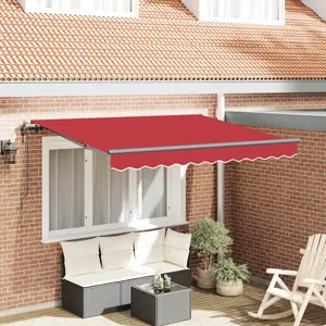 vidaXL Auvent Rétractable Rouge et Anthracite pas cher