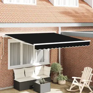 vidaXL Store manuel rétractable Noir 300x250 cm pas cher