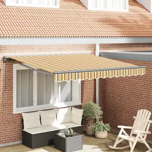 vidaXL Auvent Rétractable Bleu Marine 300x250 cm Polyester et métal pas cher