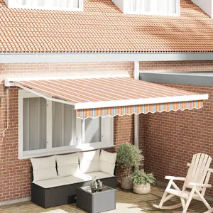 vidaXL Auvent rétractable automatique rayé multicolore 300x250 cm
