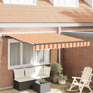 vidaXL Auvent Rétractable Jaune et Orange 300 x 250 cm pas cher