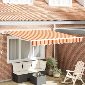 vidaXL Auvent rétractable manuel Jaune et Orange 300x250 cm