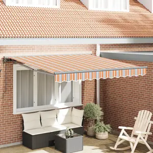 vidaXL Auvent Rétractable Bleu Marine 300x250 cm pas cher