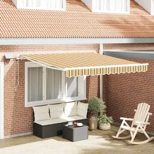 vidaXL Auvent Rétractable with Multicolore 300 x 250 cm Tissu pas cher