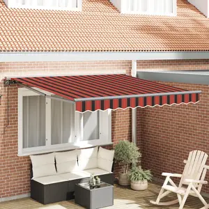 vidaXL Auvent Rétractable Orange et marron 300x250 cm pas cher