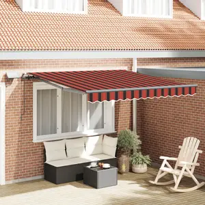 Comparateur de prix : vidaXL Auvent Rétractable Manuel avec LED Orange et Marron 300x250 cm