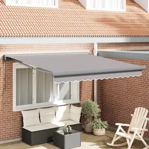 vidaXL Store Rétractable Automatique Gris Clair 300x250 cm pas cher