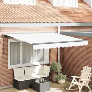 vidaXL Auvent Rétractable Blanc 300x250 cm Polyester pas cher