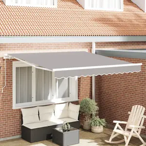 vidaXL Store rétractable manuel gris 300x250 cm pas cher