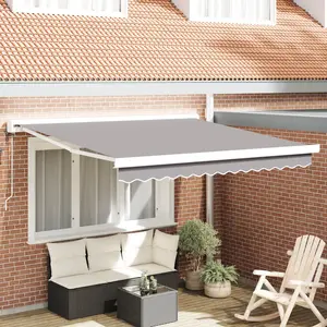 vidaXL Store rétractable automatique gris clair 300x250 cm pas cher