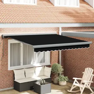 vidaXL Store Manuel Rétractable Noir 300x250 cm pas cher