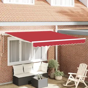 vidaXL Auvent Rétractable Automatique Rouge 350x250 cm pas cher