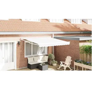 vidaXL Store Rétractable Automatique Blanc 350x250 cm pas cher