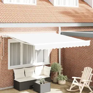 vidaXL Auvent rétractable automatique blanc 350x250 cm pas cher
